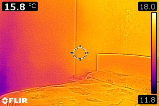 imagen térmica de un dormitorio